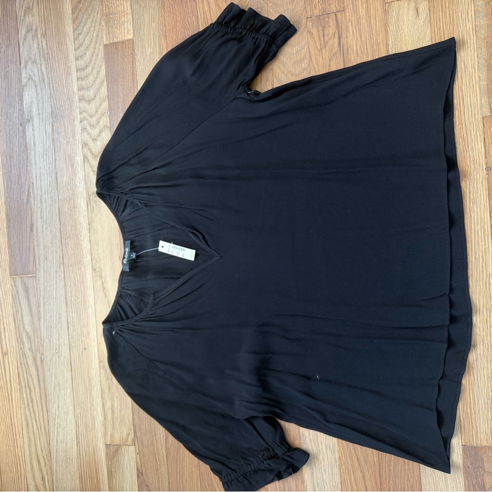 Madewell Black V-Neck Blouse
